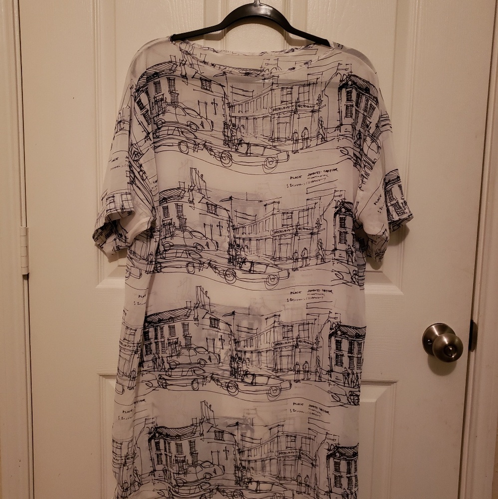 American Apparel chiffon illustrated tshirt dress